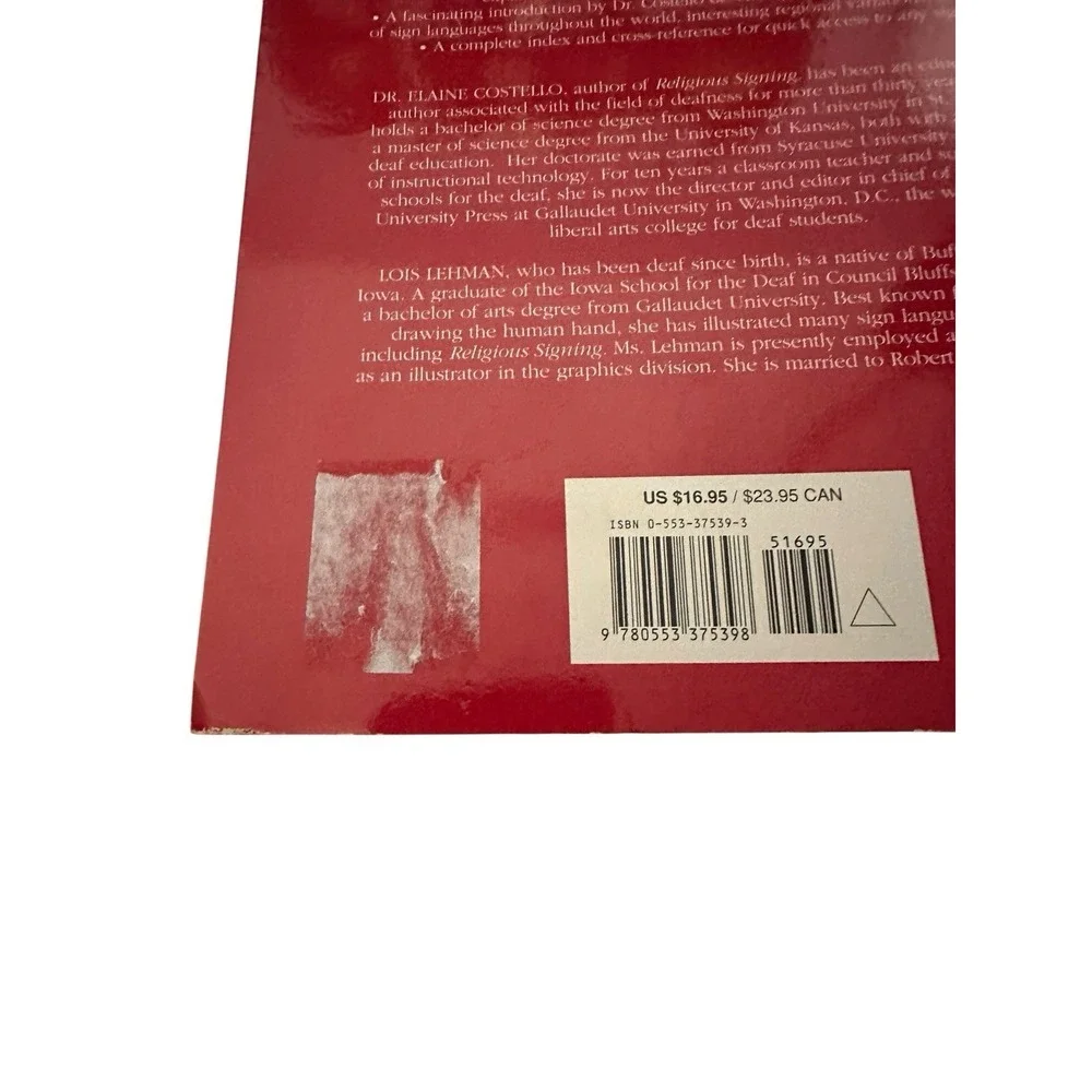 Signing: How To Speak With YOur Hands by Costello Ph.D., Elaine, Acceptable Book